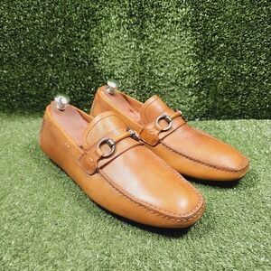 Magnanni Horsebit Brown Leather Driving Slip On Loafers Shoes Mens Size 10